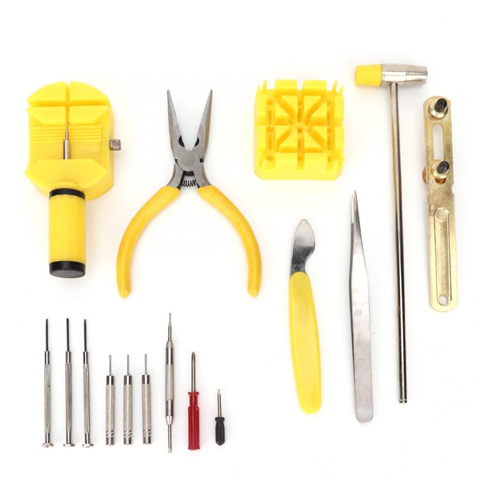 Kit de herramientas de reparación de relojes multifuncional de calidad de 16 piezas, abridor de caja trasera de reloj, juego de pinzas y destornilladores, juego de ajuste de correa de reloj, kit de re