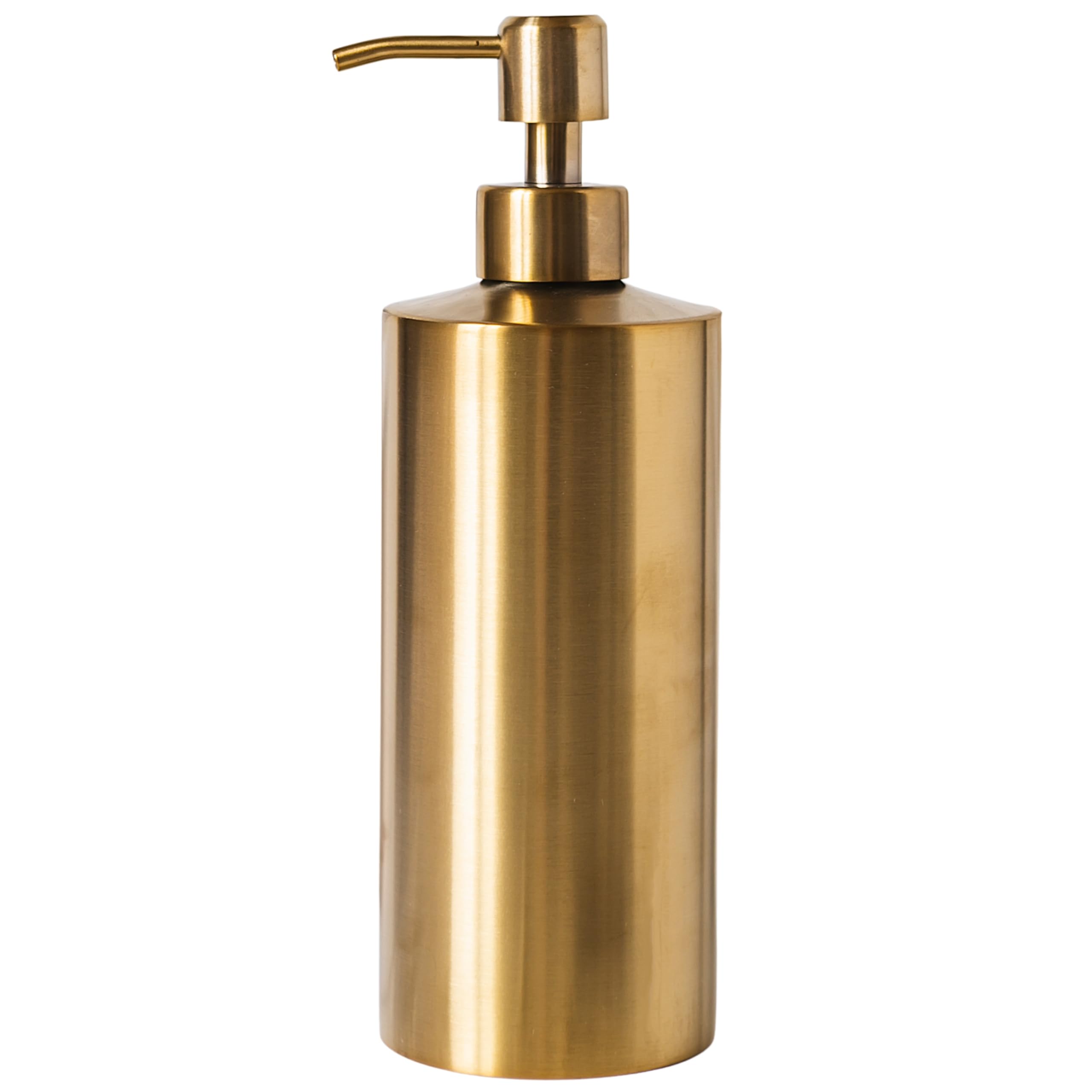 Yew Design - Dispensador de jabón de latón para baño (Acero Inoxidable) y Cocina – Dispensador de jabón de Manos, detergente o loción, 15 oz.