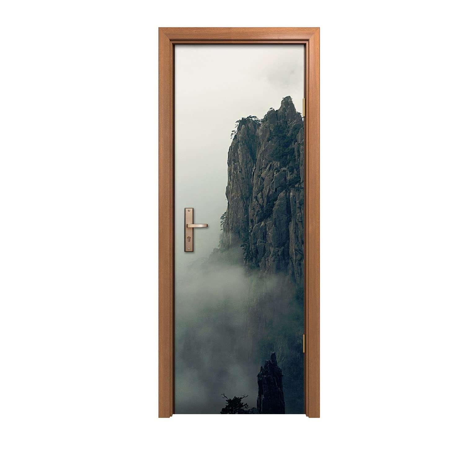 Autocollant de porte design d'intérieur paysage de brume de haute qualité