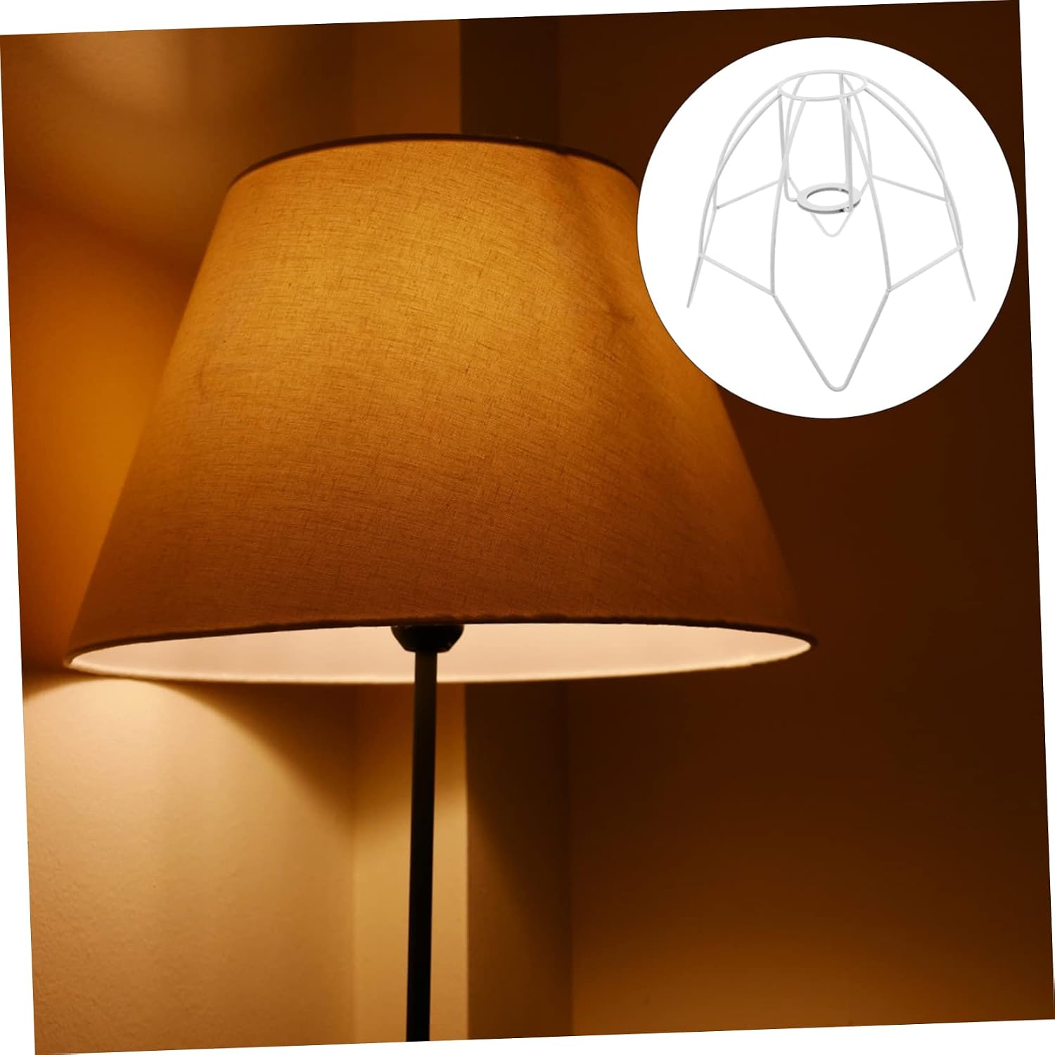 Vintage Crystal Lamp Shade Frame DIY Design Handcrafted Unique Table and Pendant Light Holder Adjustable Iron Wire Structure for Home Decor
