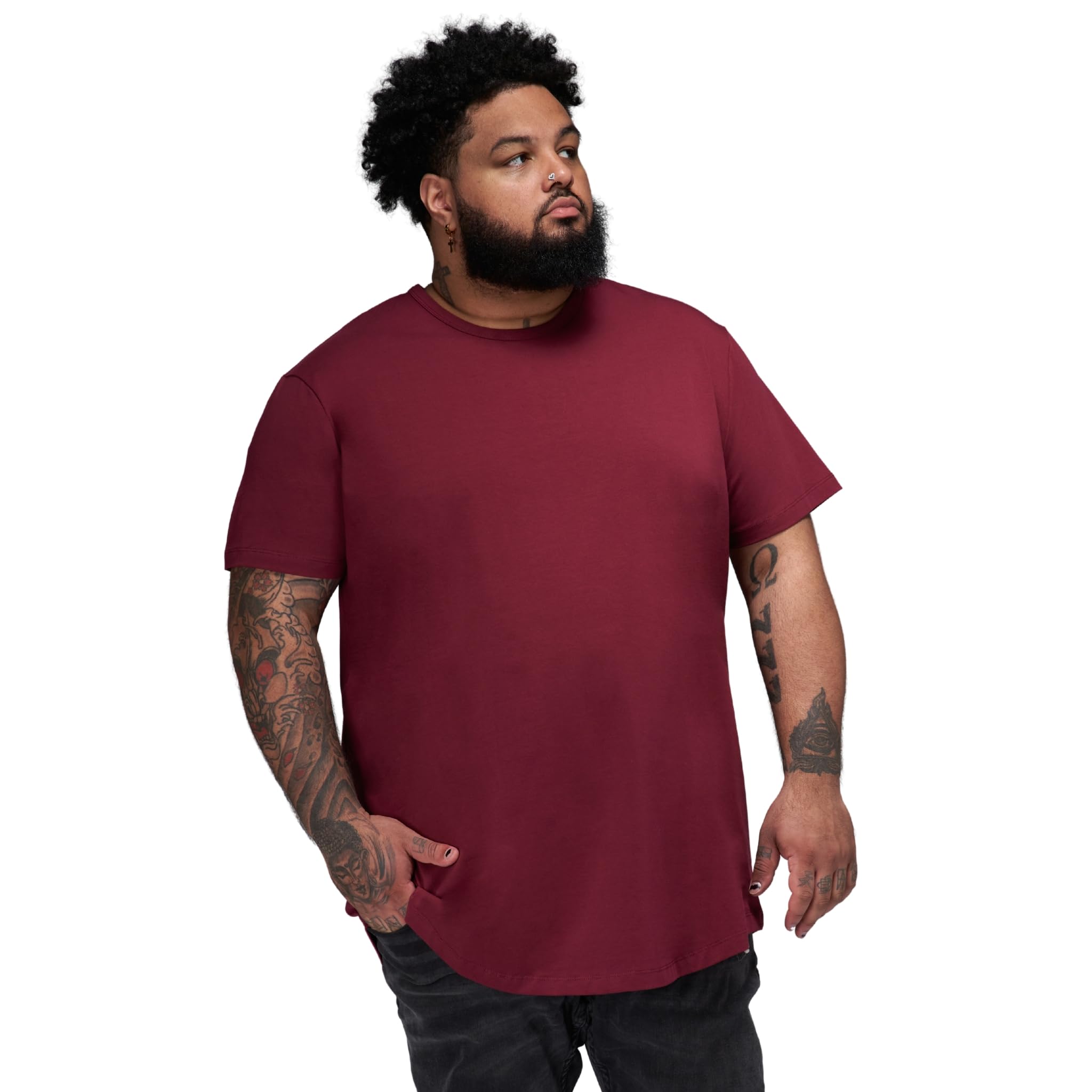 STRONGSIZE Men's Big and Tall Shirts – Stretch T-Shirt for Casual Wear (Available in Longer and Regular Length)