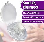 CPR MASK CPR Kit de masque d'entraînement en cas dur blanc avec PVC gants & Esquisses pour les premiers soins d'urgence et l'utilisation des pratiques éducatives,paquet de 1