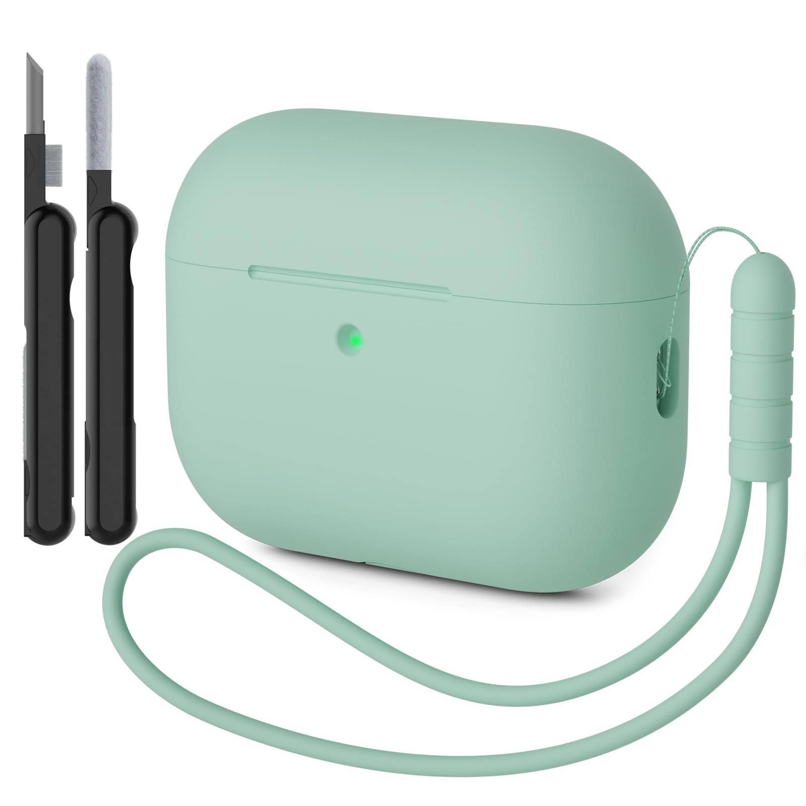 Funda para AirPods Pro 3 (2025) Case Cover, Anti-rasguños Fundas Protectora de Silicona Compatible con Airpods Pro 3.ª Generación con Kit de Limpieza e Lanyard de Silicona, Cloud Grey