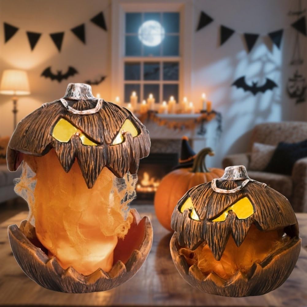 Animierter sprechender Kürbis für Halloween-Dekoration, gruseliger beleuchteter Kürbis mit Aufsteigmechanismus, Lifting Scary Mouth, lustige Halloween-Requisite
