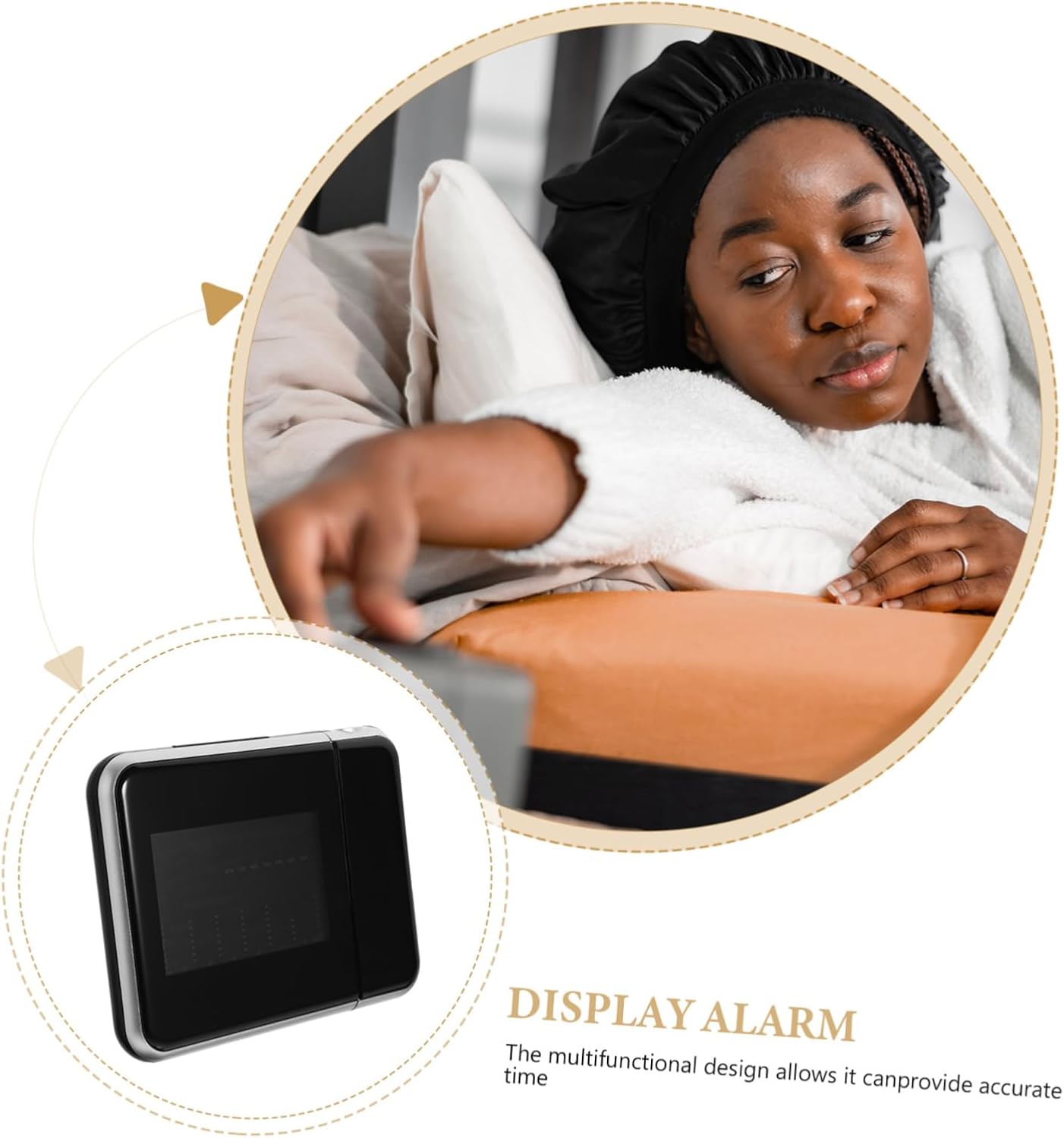 Hemobllo Battery Operated Led Alarm Clock Projection Digital for Heavy Sleepers Modern Table Clock Style