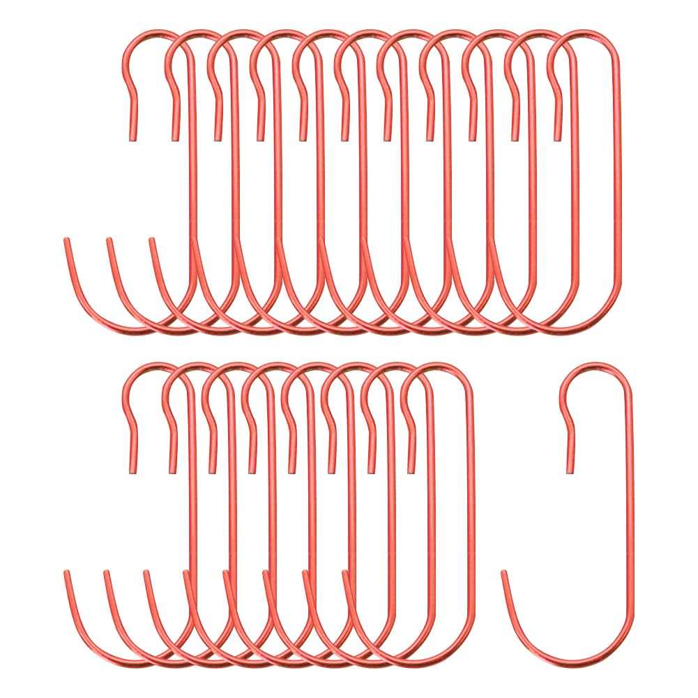 ccHuDE 120 Pcs Ornament Hooks Metal Wire Decoration Hooks Small Ornament Hangers Christmas Tree Hanging Hooks for Party Decoration Red