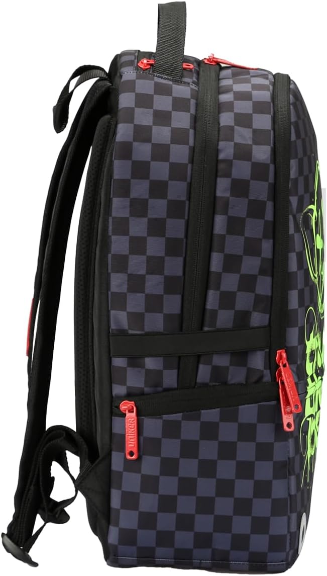 UNIKER Graffiti Backpack, Designer Laptop Backpack for 15.6 Inch Work,Water Resistant Backpack Computer Bag,‌CheckeredBear‌
