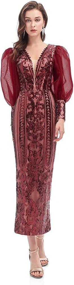 burgundy dubai evening dresses The Lydia Dress in Burgundy main image 1
