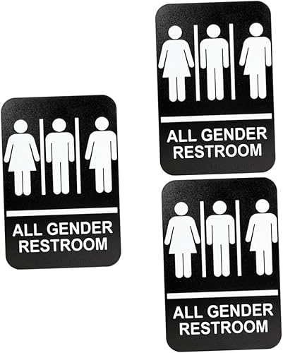 EXCEART Letrero de baño unisex de 3 piezas para negocios, baño, puerta, letrero de baño con braille, unisex, letrero de baño para mujer, para silla