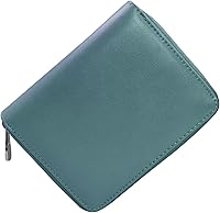 Vista 10 de Soporte para tarjetas de crédito de cuero neutro con ranura para múltiples tarjetas, cartera para pasaporte de viaje, bloqueo RFID, Negro, Cartera