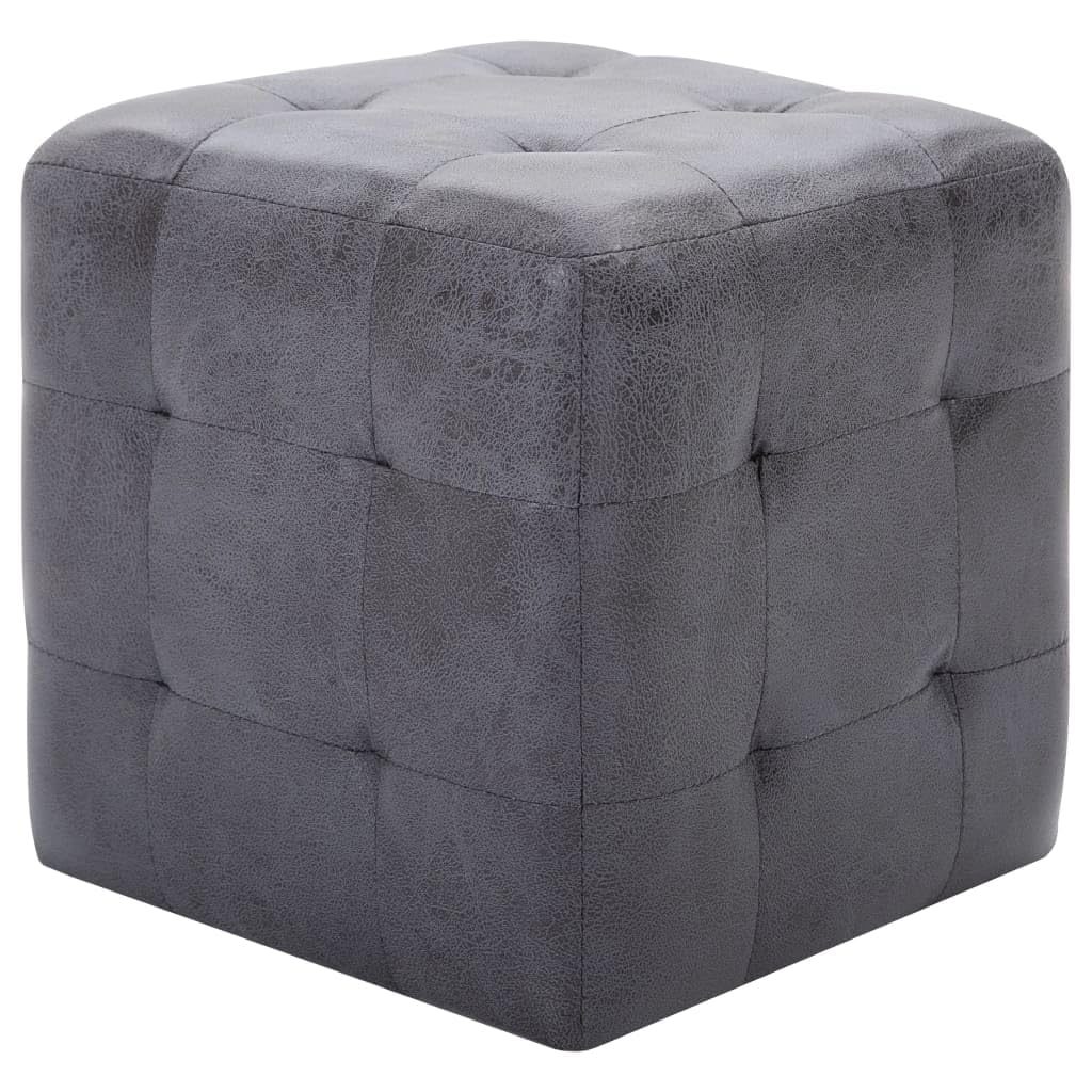 Tables de chevet en bois massif gris avec rangement cube lot de 2