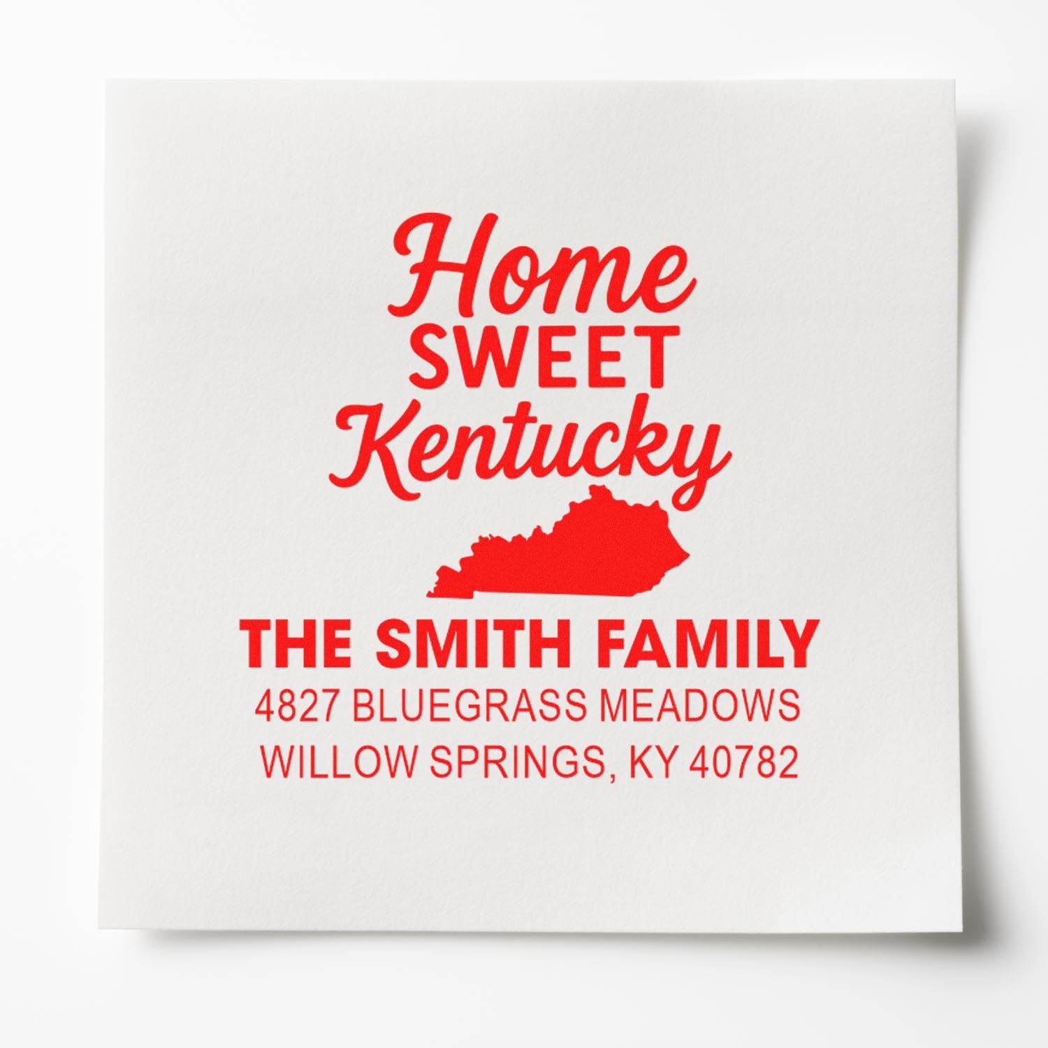 Sweet Kentucky Home, Silhouette Ink Stamp, Standard, 1-5/8 Square Wood Handle, Home Sweet Design, for Crafters, Scrapbooking, DIY Mixed Media Projects, Personalized Gifts, USA