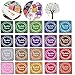 Queta 20 Couleurs Coussins encreurs Tampon Encreur pour Enfants Encre Empreinte Digitale pour Peinture au Doigt Scrapbooking