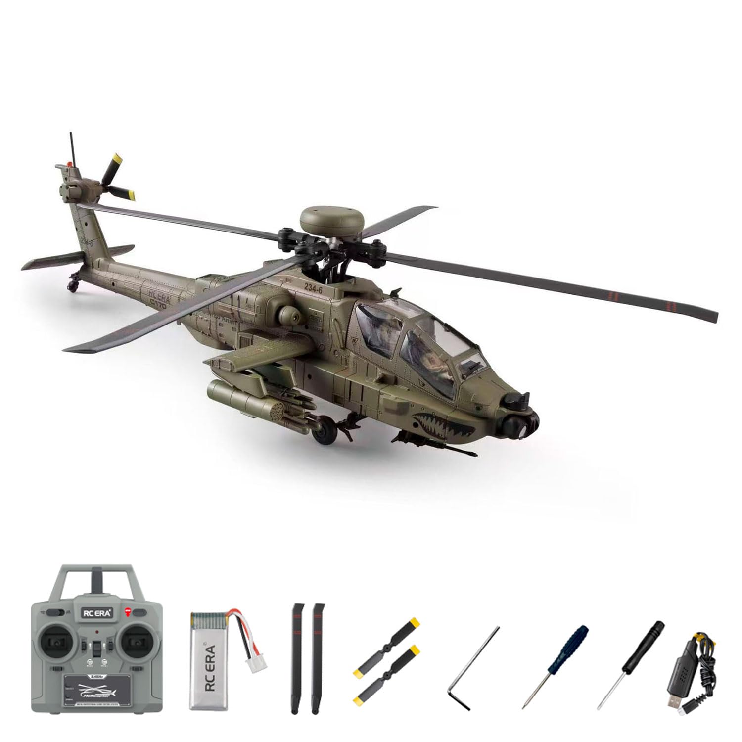 TOUCAN RC HOBBY RC ERA C170 1/48 fern gesteuertes Hubschrauber-Gyroskop AH-64D RC-Flugzeug Modell EIN Schlüssel landekreis Flug bürstenloser Motor