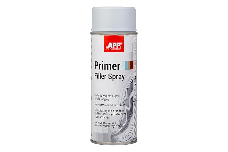 APP Primer Filler Spray | Apprêt antirouille pour metal | Bombe peinture antirouille d'apprêt pour carrosserie voiture avec des propriétés de remplissage élevées | Gris Clair | 400 ml - Gris Clair