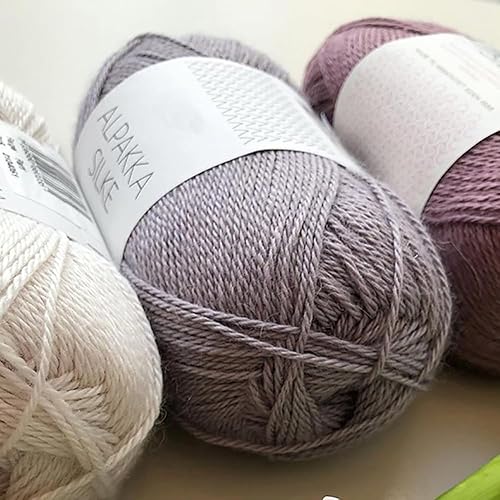Miniatura 2 de Yarn Ave Alpakka Silke - Hilo de ganchillo para tejer a mano 70% alpaca bebé, 30% seda de morera, para manualidades, ropa de bebé, suéter, mantas,