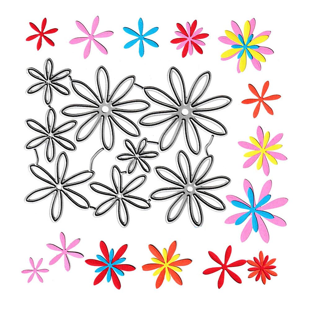 3D Flowers Cutting Dies , 8pcs Daisies Flowers Die Cuts Metal Embossing Stencils Template Mould for Card Scrapbooking and DIY Craft Album Paper Card Decor-image-32