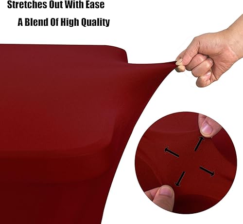 Miniatura 10 de Mantel de elastano de 4 pies, mantel elástico universal para mesas rectangulares, mantel elástico universal para mesa de patio para bodas,