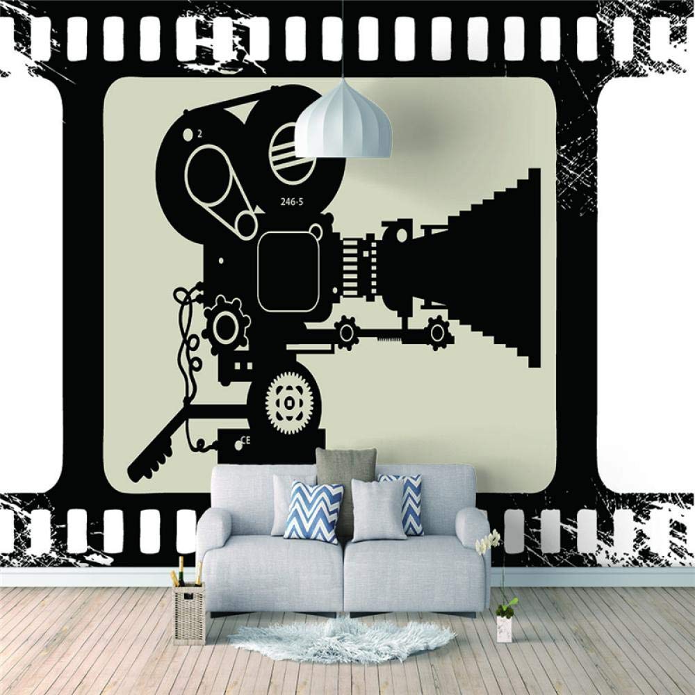 Fotomurales Película en blanco y negro 200x250cm Decoración de Pared decorativos Murales moderna de Papel Pintado Sala Living Oficina Dormitorio