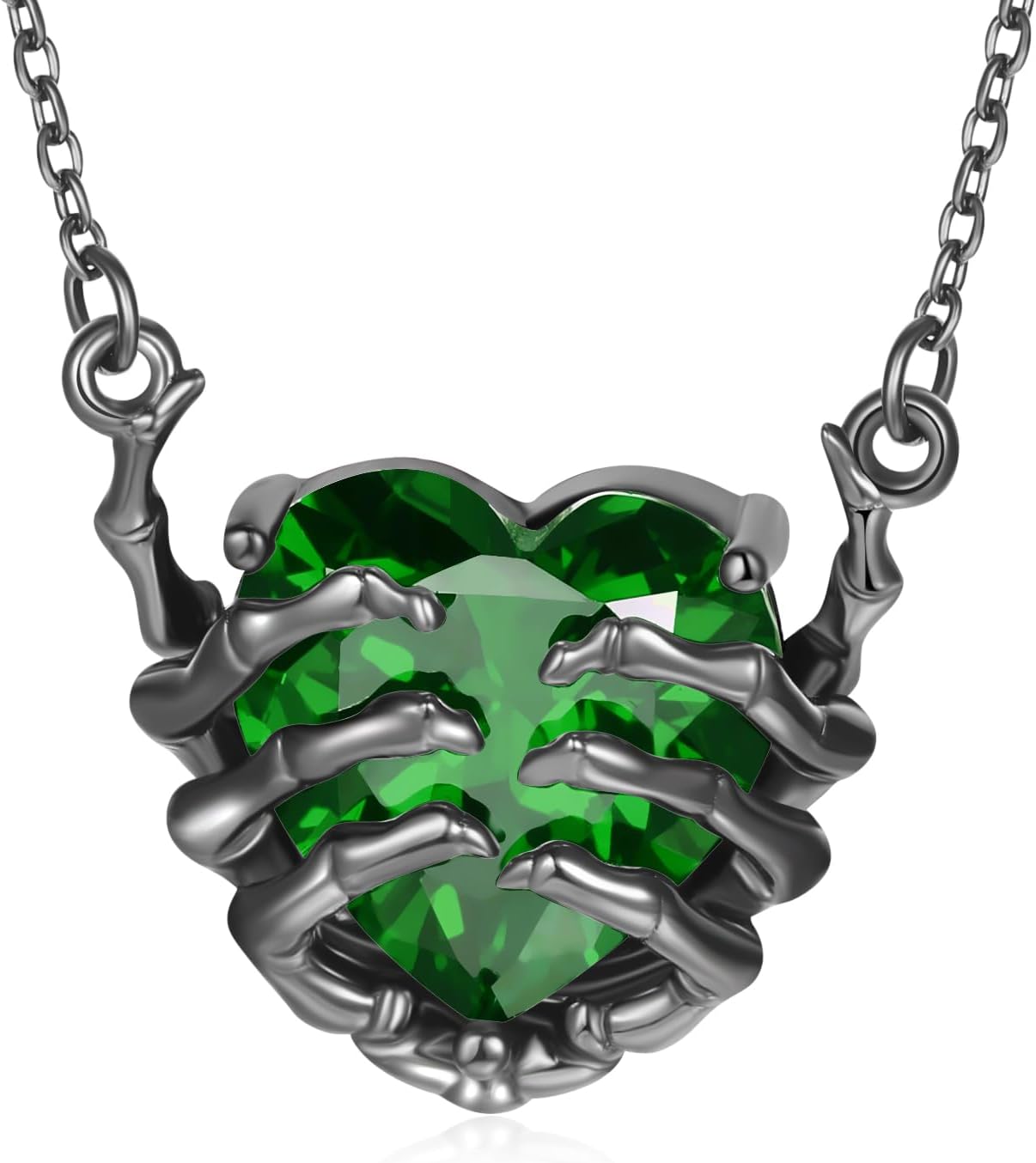 OHAYOO Skull Pendant Necklace for Women 925 Sterling Silver Skull Hand Necklace Gothic Skeleton Necklaces Skull Jewlery Gifts