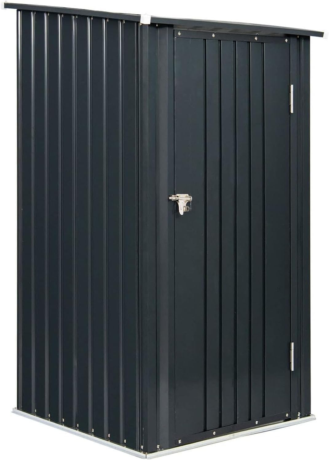 Outdoor Storage Shed, 3 x 3 FT Metal Steel Garden Shed with Single Lockable Door, Small Shed Outdoor Steel Utility Tool Shed for Backyard Patio Garden Lawn, Grey