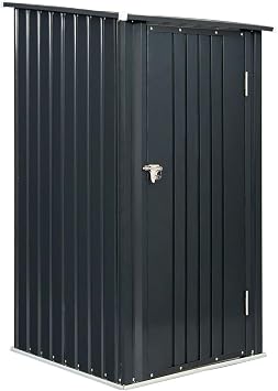 Outdoor Storage Shed, 3 x 3 FT Metal Steel Garden Shed with Single Lockable Door, Small Shed Outdoor Steel Utility Tool Shed for Backyard Patio Garden Lawn, Grey