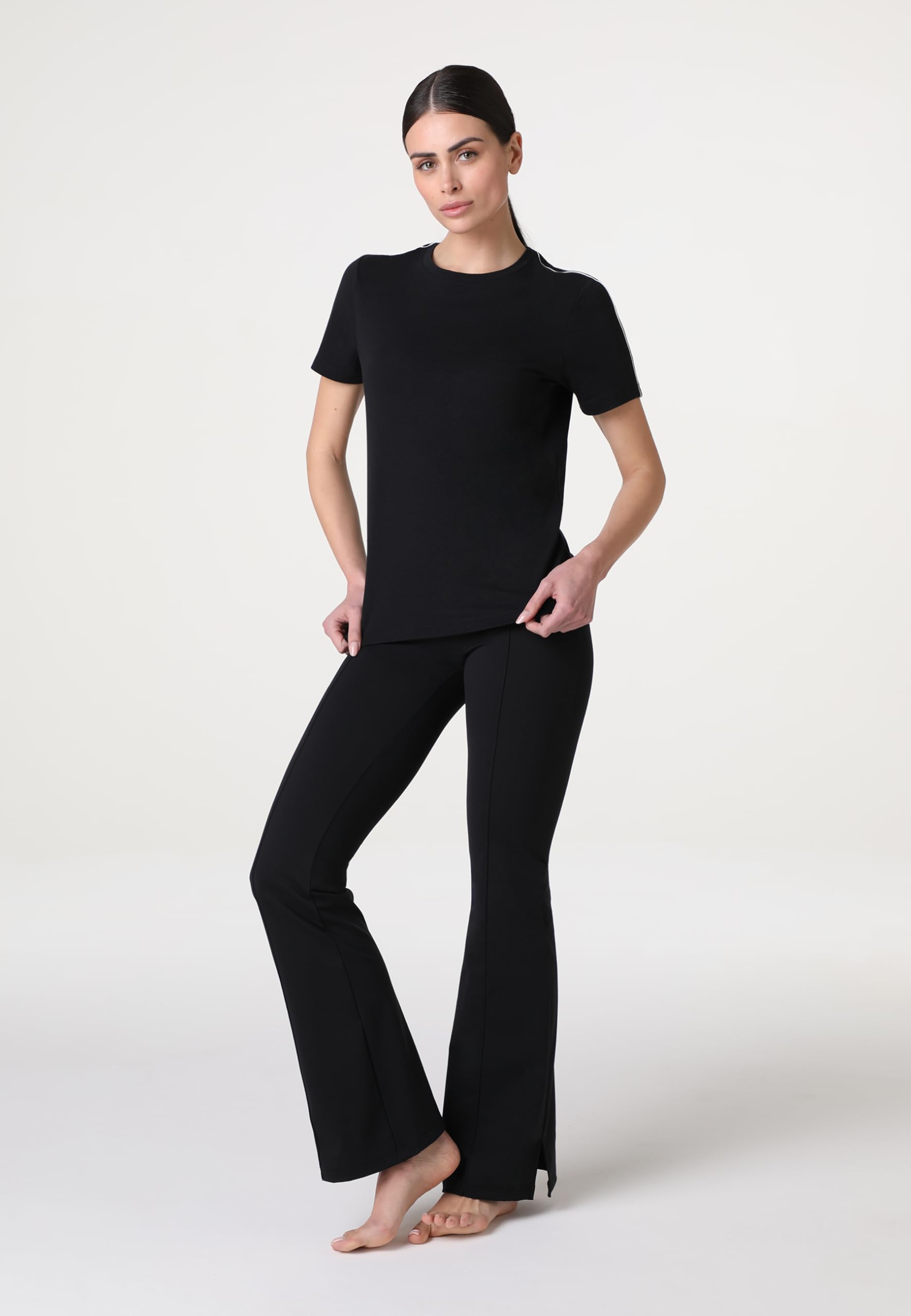 Lovable - Sportivi Aderenti A Zampa in Jersey Morbido E Traspirante - Sport, Yoga, Pilates, Palestra - Active Comfort, Pantaloni Donna