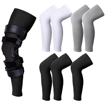 Sosation 8 Pcs Knee Brace Undersleeve Compression Leg Sleeves,X-Large