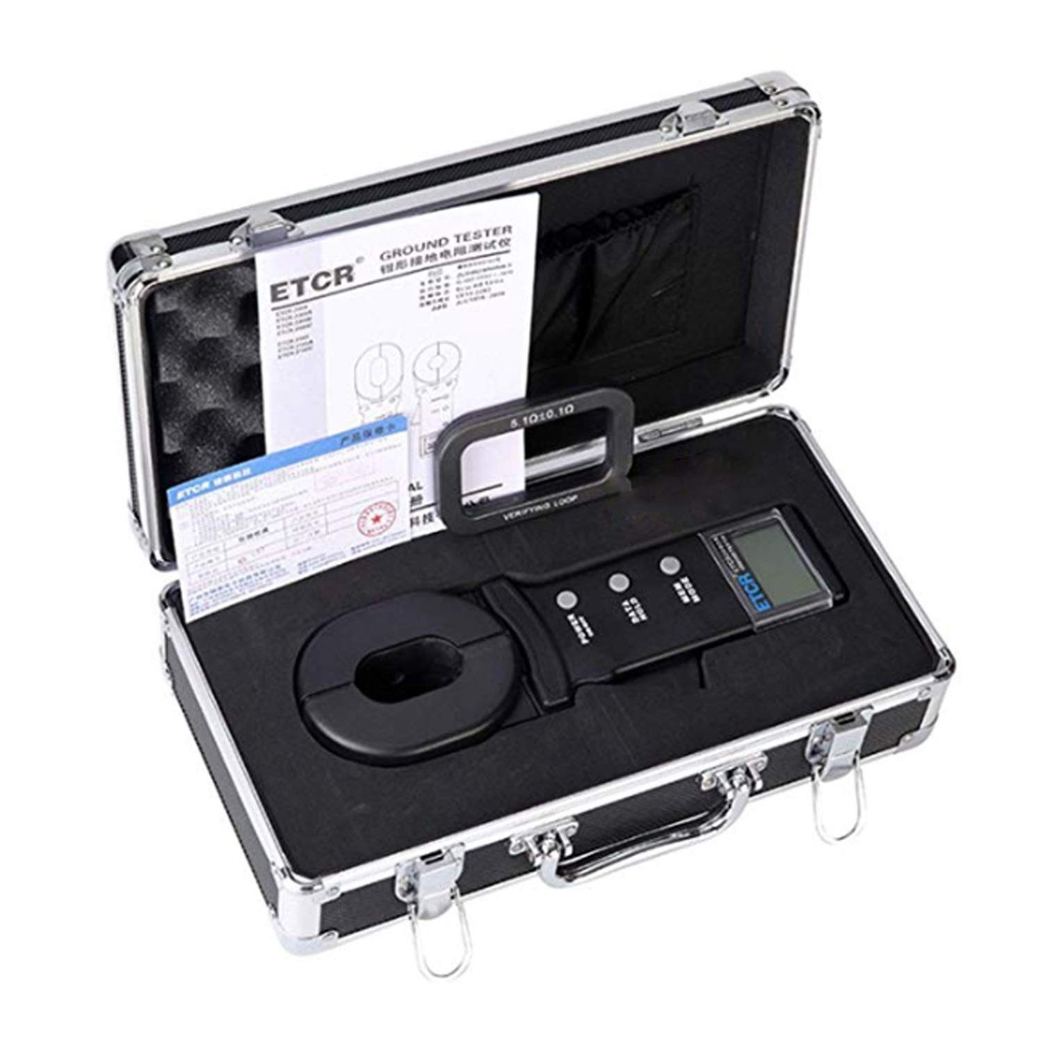 Erdungsprüfer, Erdungsmessgerät for Erdungswiderstand (Digital Clamp Meter) mit Alarmfunktion for Datenspeicherfunktion ， Widerstandsbereich: 0,01~1000Ω ETCR2000,Sicherer und schneller
