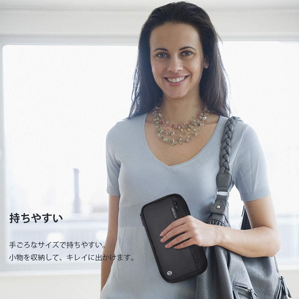 パスポートケース スキミング防止 防水 グレーインク