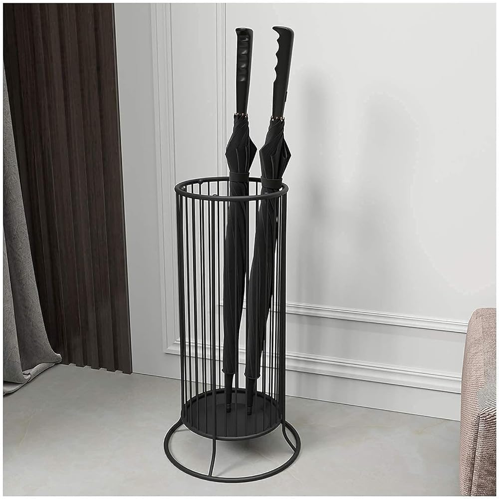 Porte-parapluies filet métallique grand bac de rangement stable