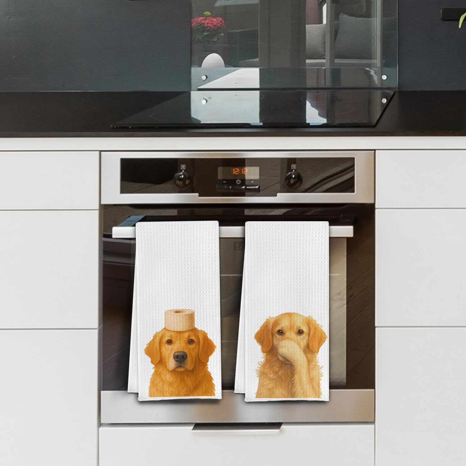 Golden Retriever Gifts Bathroom Hand Towels, Dog Bathroom Decor, Gifts for Golden Retriever Lovers Decorative Hand Towels for Bath Room Toilet Washroom Decor, 16x24 Inch Set of 2 - Image 5