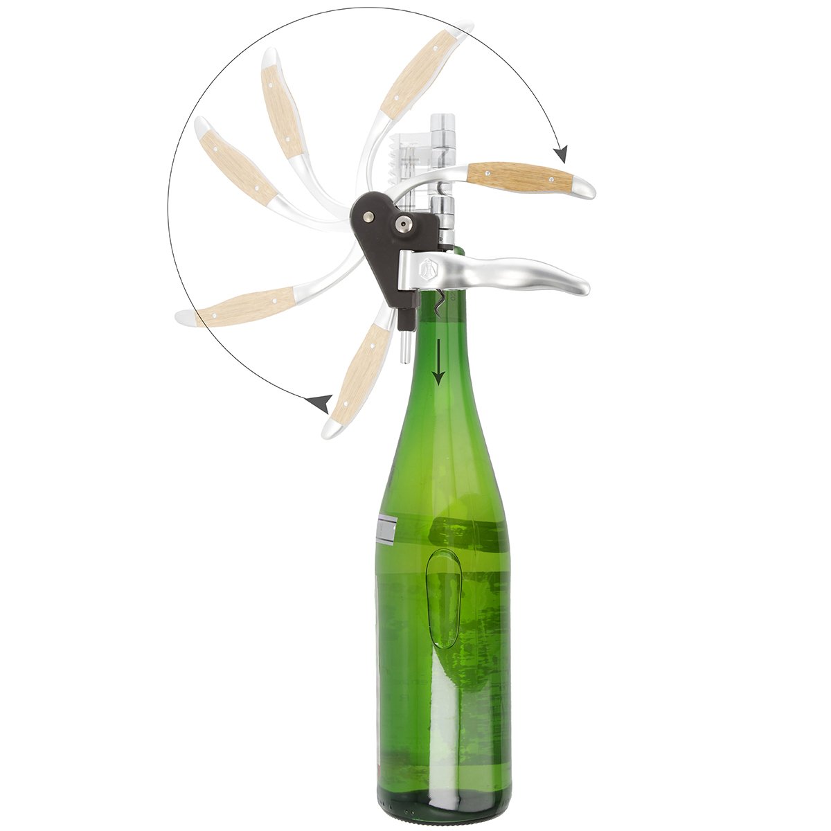 LAGUIOLE - Set à vin Deluxe - 6 pièces - Métal et Bambou - Coffret Cadeau