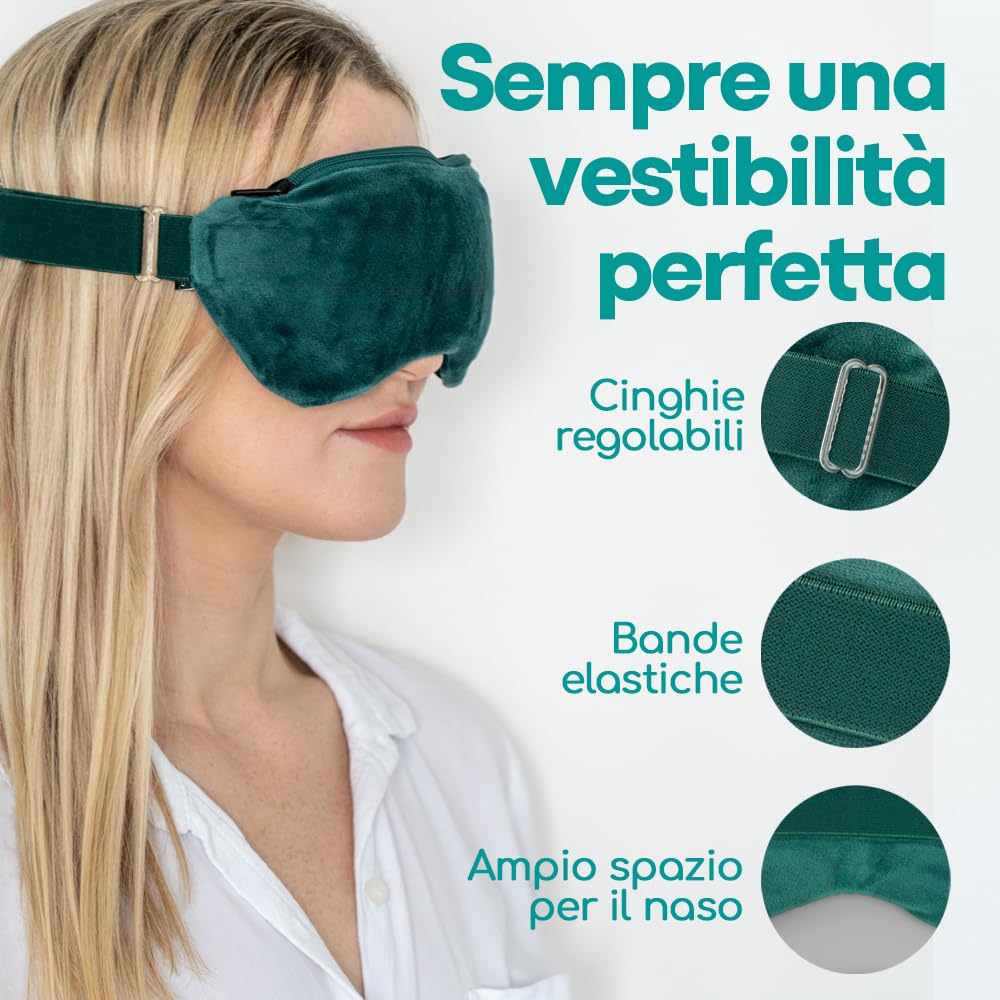 Medi Grade Maschera Contorno Riscaldante Per Occhi Secchi – Maschera Gel Occhi 2-in-1 Adatta al Microonde e Maschera Refrigerante Occhi per Emicrania - Blefarite Gonfiore Oculare Orzaiolo