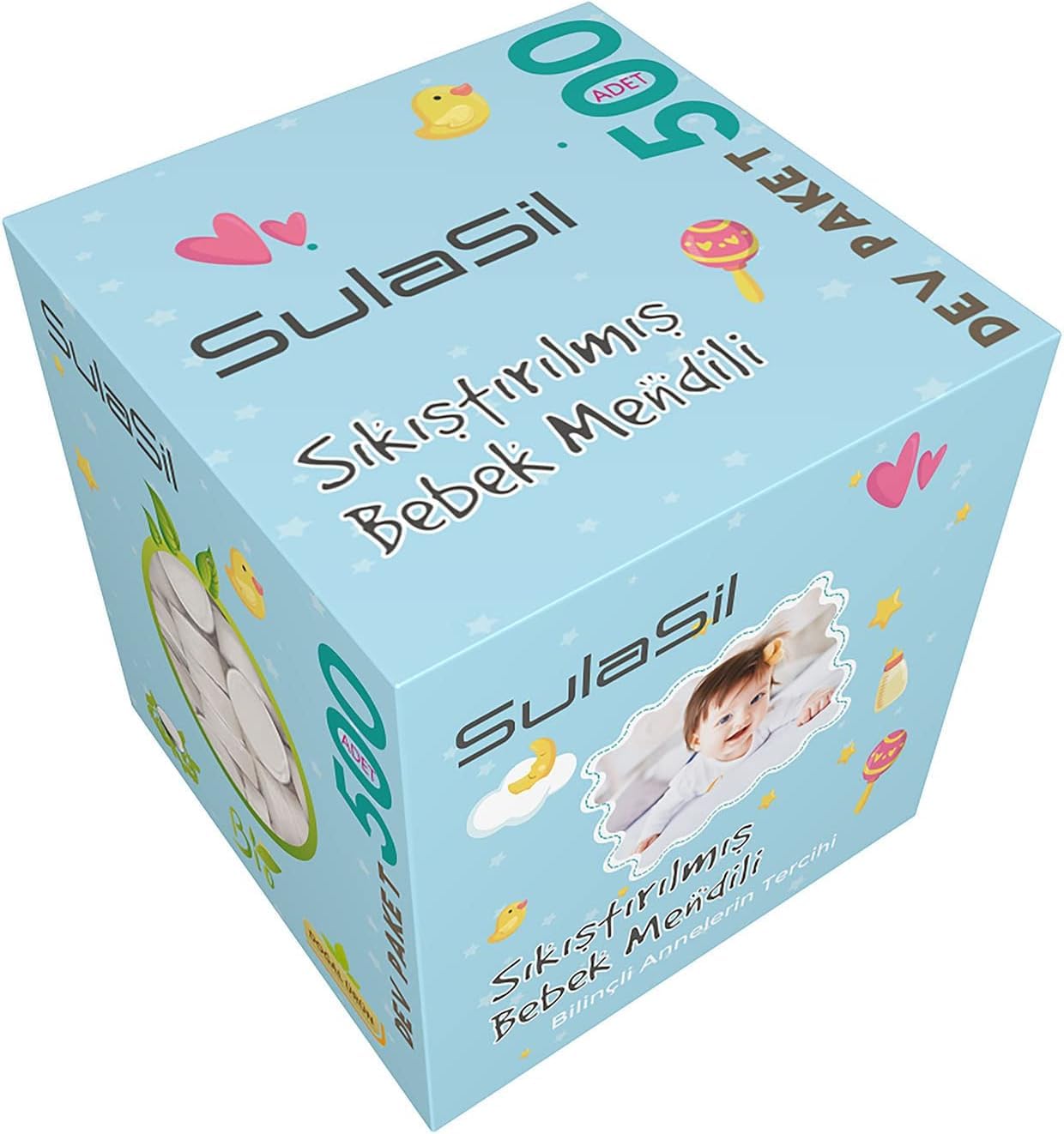 Sulasil Sıkıştırılmış Bebek Mendili 500 Kutu