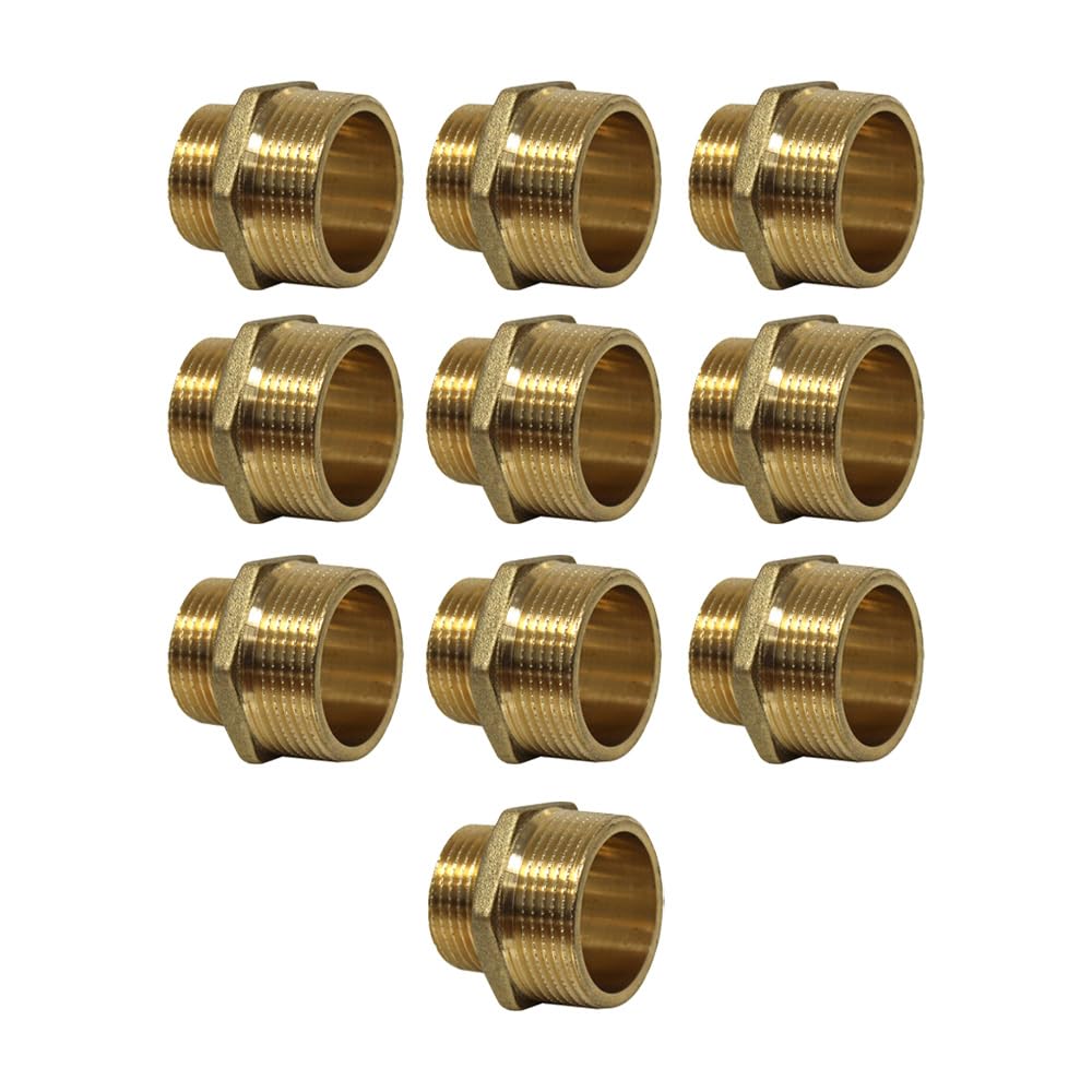 Raccord laiton à visser - Lot de 10 Mamelons Laiton Réduit mâle/mâle 1"1/4-1" (33/42-26/34) -