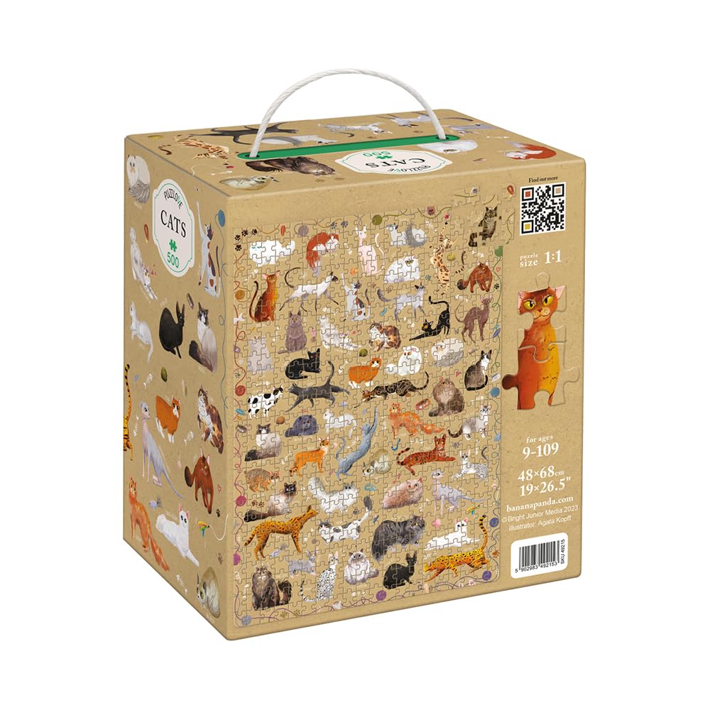 Amazon.com: Puzzlove Cats (500 Pcs) 9+ Floor Puzzle : Banana Panda