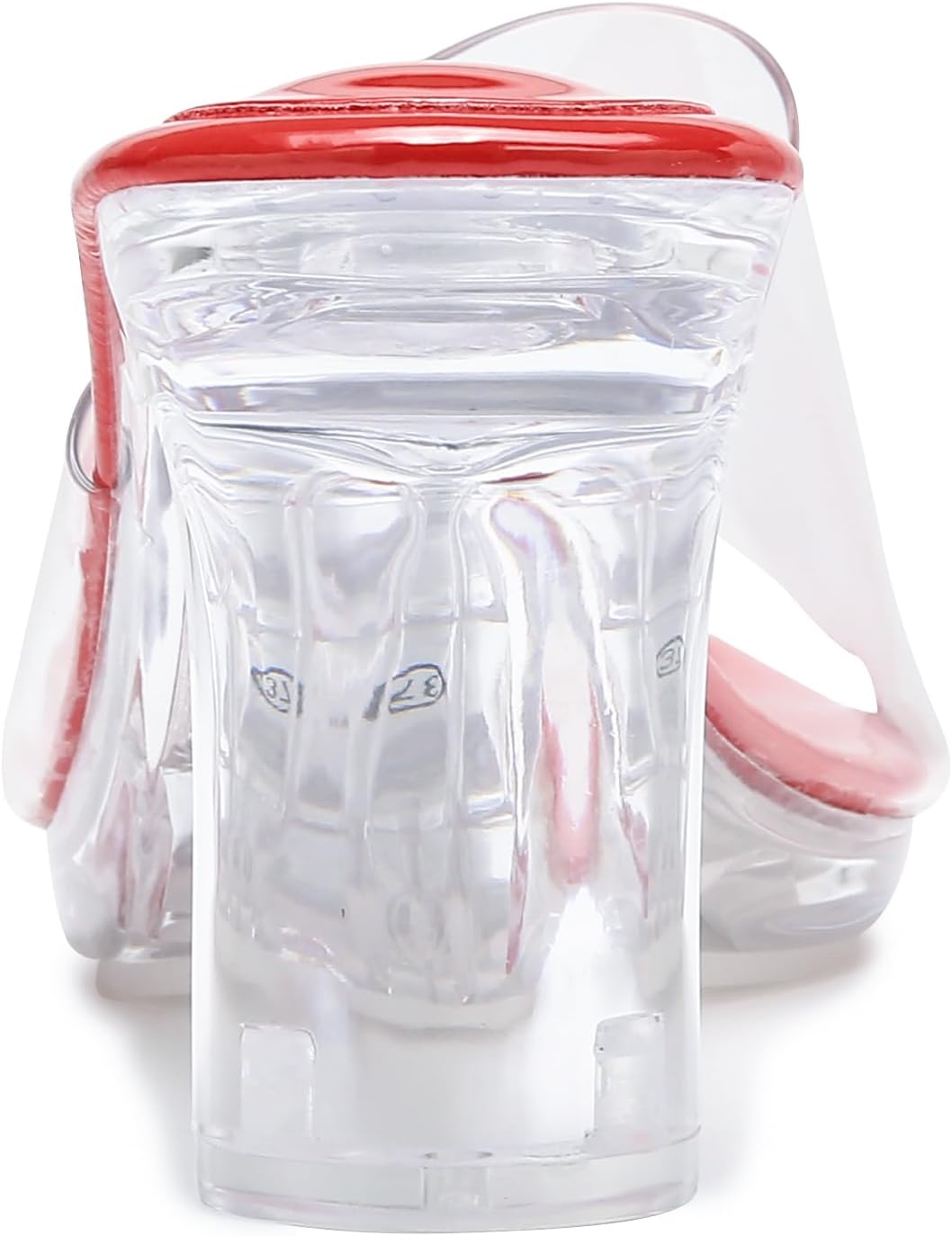 NBUUNBU Chunky Heels for Women Clear Platform Heels Sexy Block High Heels Sandals Square Toe Open Toe Transparent Strap Comfortable Dress Shoes Slip on Mules - Image 6