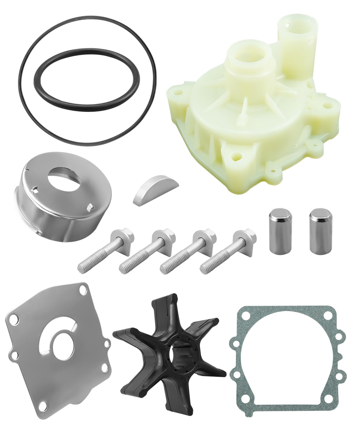 Water Pump Impeller Kit Compatible with Yamaha 150 175 200 225 250 300 HP 2 Stroke 4 Stroke V4 V6 Outboard Replace 61A-W0078-A4-00 61A-W0078-A2-00 61AW0078