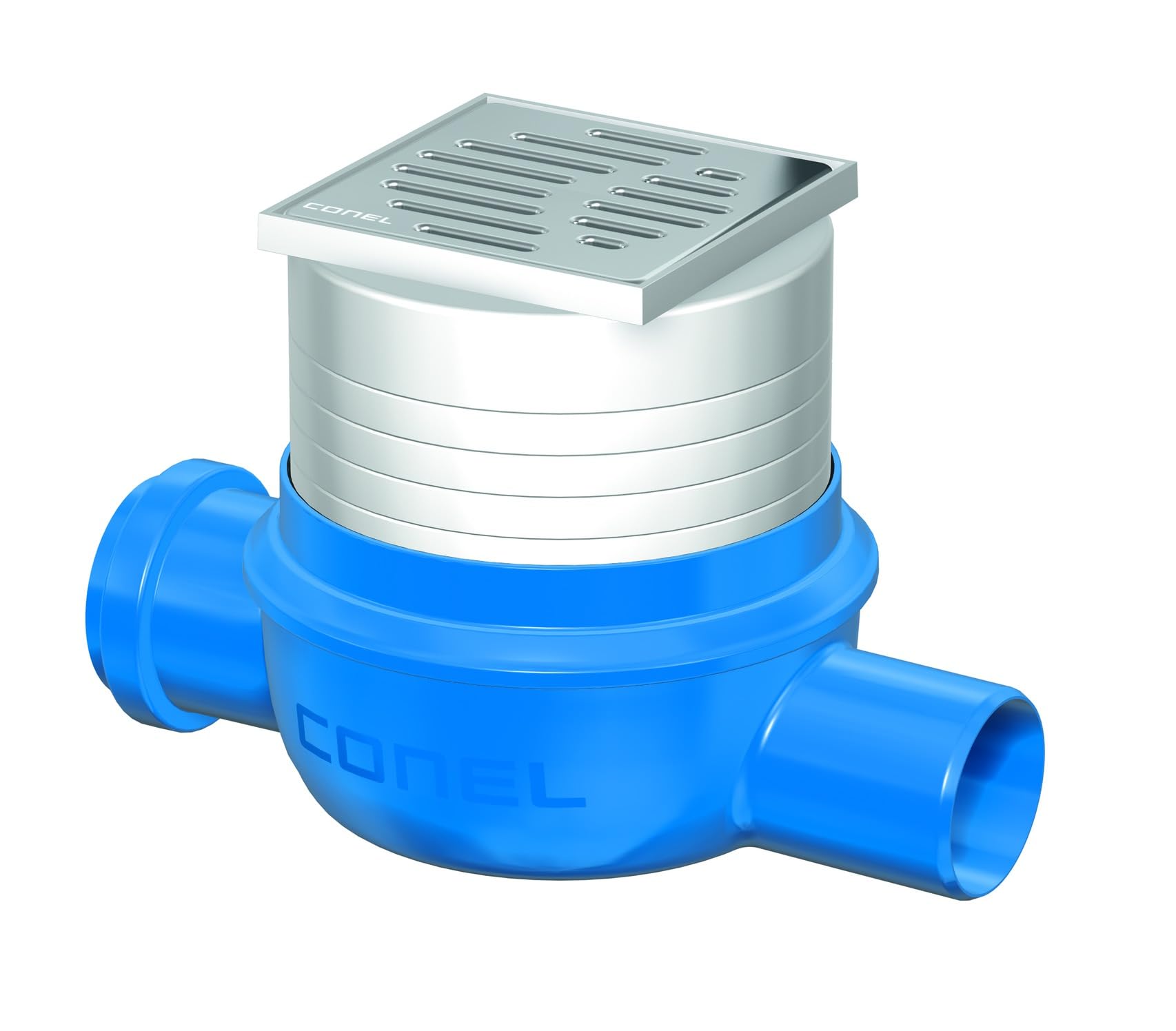 Bodenablauf DRAIN DN 50 waagerecht flach Zulauf DN50,mit Aufsatz,Rost 100mm