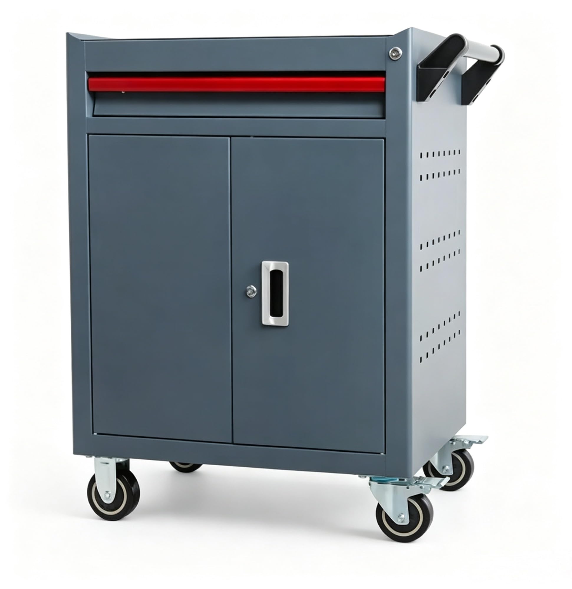 Adjustable Metal Rolling Tool Cart, Heavy Duty Workshop Garage Storage Trolley, Mobile Mechanic Service Organizer