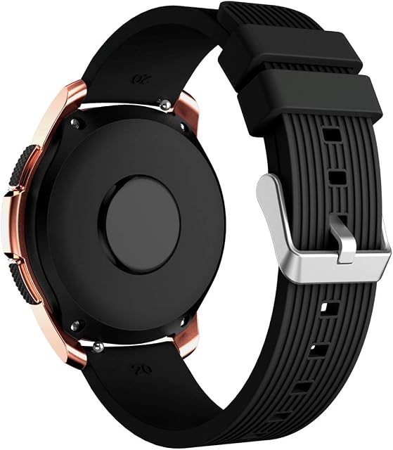 KOMI Watch Straps compatible with Galaxy Watch 42mm / 46mm, Silicone Fitness Sports Replacement Band (42mm, black)