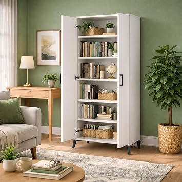 bangu 2 Kapaklı Mutfak Banyo Balkon Depolama Kiler Dolabı Çok Amaçlı Dolap (Genişlik 60 cm) (BEYAZ, DERİNLİK 47 CM)