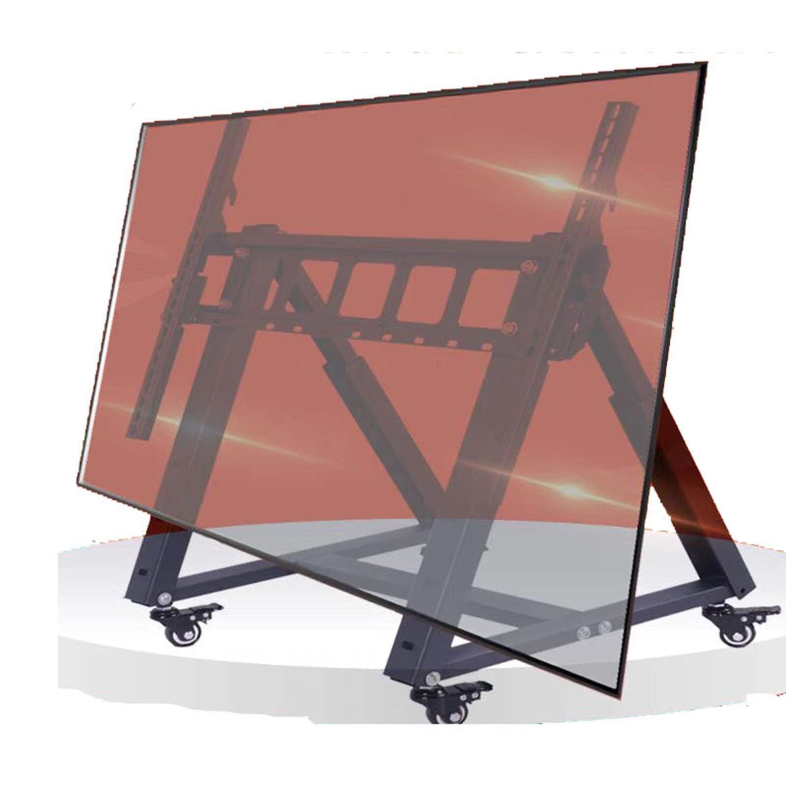 THEGA Low Profile Mobile TV Mount Stand - TV Cart Stand, Rolling TV Stand For 32-85 Inch TVs, Heavy Duty Floor Monitor Cart, 20°-50° Adjustable Viewing Angle