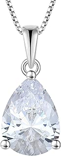 Lieber Tropfen Halskette 925 Sterling Silber Wassertropfen Anhänger Kette 12 Geburtsstein Zirkonia Schmuck Geschenke für Damen Mama