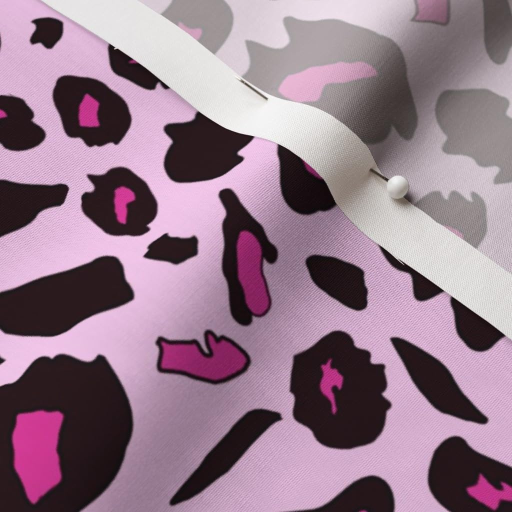 Spoonflower Fabric - Pink Leopard Print Pattern Spots Cheetah Animal Printed on Cotton Poplin Fabric by The Yard - Sewing Shirting Quilting Dresses Apparel Crafts