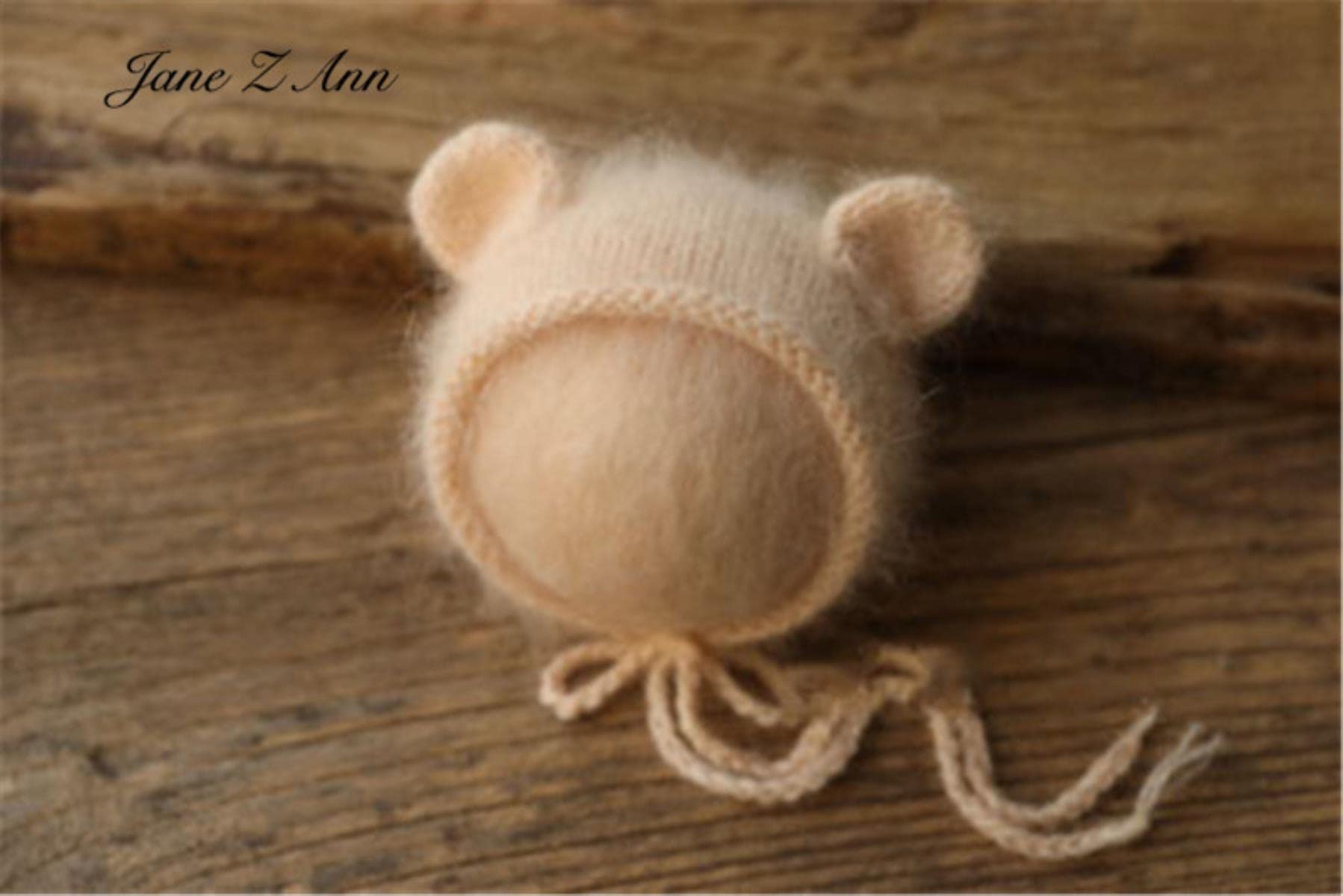 Gorro de terciopelo de visón de punto de lana pequeña gorra de oreja recién nacido accesorios de fotografía fotos de bebé