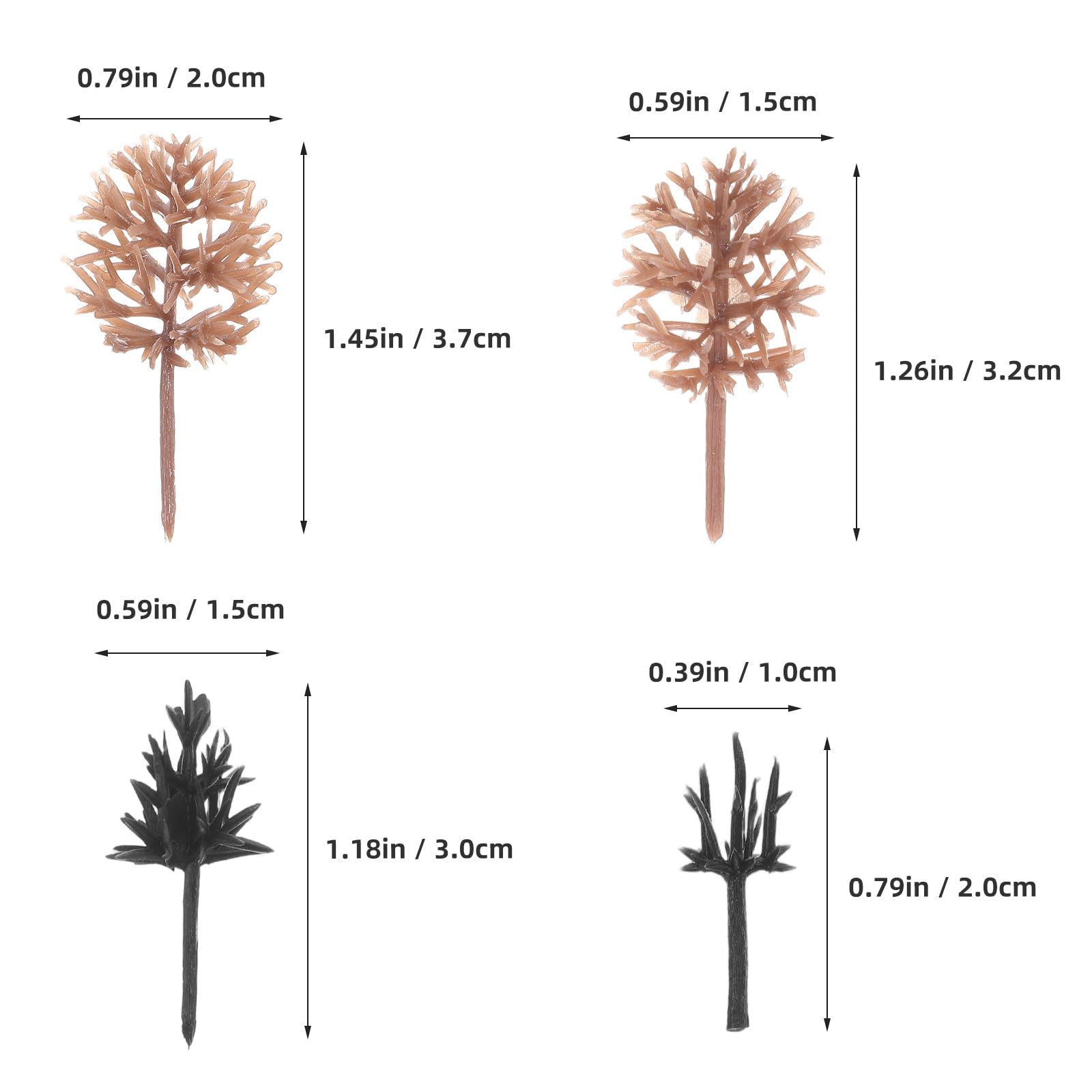 Toyvian Mini-Arbres en Plastique 3 CM pour Diorama et Maquettes Lot D’Arbres Miniatures Variés pour Modélisme Ferroviaire Décor Architectural et Loisirs Créatifs