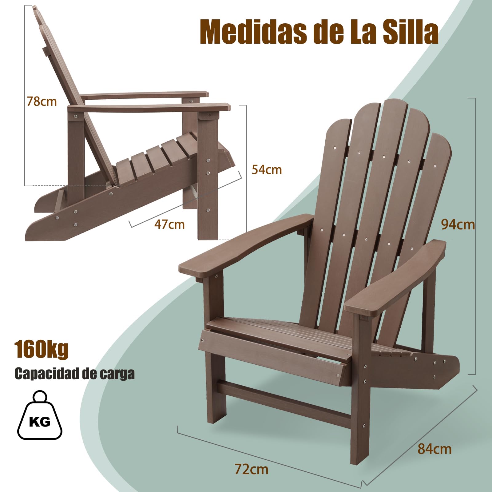 EFURDEN Sedia Adirondack in polistirene
