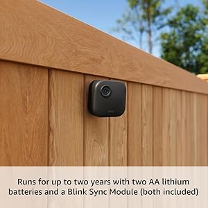 Blink Outdoor 4 (newest model)  Wireless smart security camera, two-year battery life, 1080p HD day and infrared night live view, two-way talk. Sync Module Core included  3 camera system